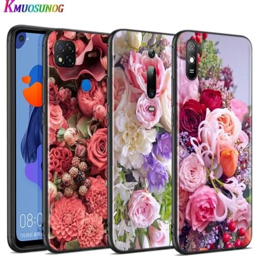 Silicone Cover Peony Rose Flower Ball For Xiaomi Redmi 9T 9 9C 9A 9AT 9i 8 8A 7 6 Pro 7A 6A 5 5A 4X Plus Phone Case