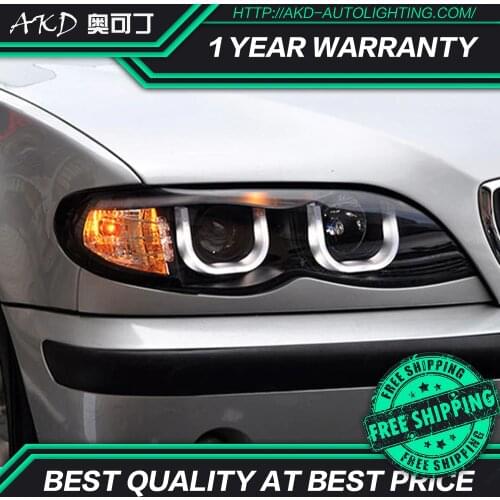 Car Styling for BMW E46 Headlights 2002-2006 320i 318i 323i 325i Headlight DRL Hid Head Lamp Angel Eye Bi Xenon Beam Accessories