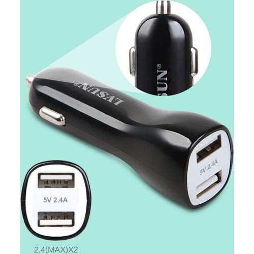 UDOLI 5V 2.4A Universal Dual USB Car Chager 2 Port Mini USB AUTO Charger for iPad/ iPod/ iPhone 4 4s 5 5s Samsung NOTE 2 3 4 S3