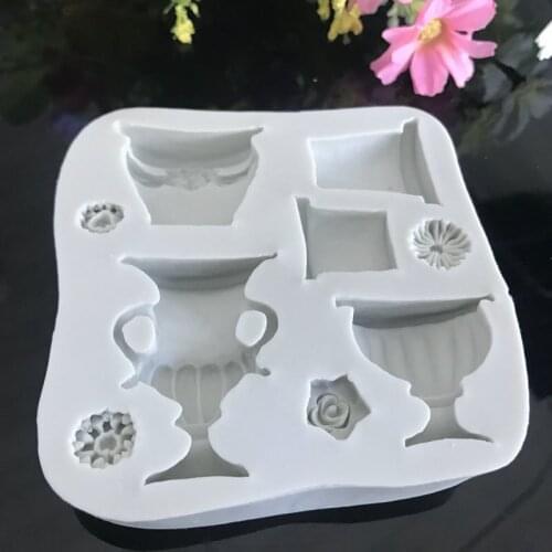 Vase Flowerpot Flower Chrysanthemum Cake Molds Fondant Silicone Mould DIY Resin Molds Cake Decoration Tools Baking Accessories