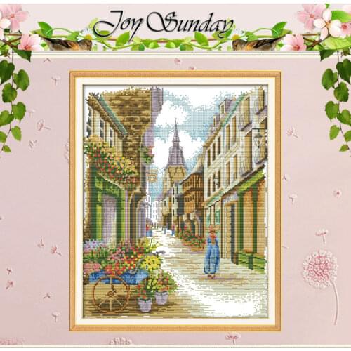 A Street View (3) Counted Cross Stitch Handmade Cross Stitch 11 14CT scenery Cross Stitch Sewing Kits Embroidery for Needlework
