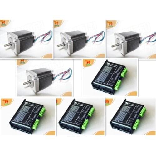 Wantai 4axis Nema23 Stepper Motor 57BYGH627 1.9Nm 270oz-in 76mm 3.0A+Driver DQ542MA 4.2A50V 128micro