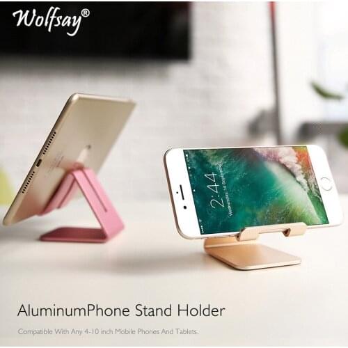 Wolfsay Universal Mobile Phone Holder Stand Aluminium Alloy Desk Holder For Phone Charging Stand Cradle Mount For Xiaomi Support