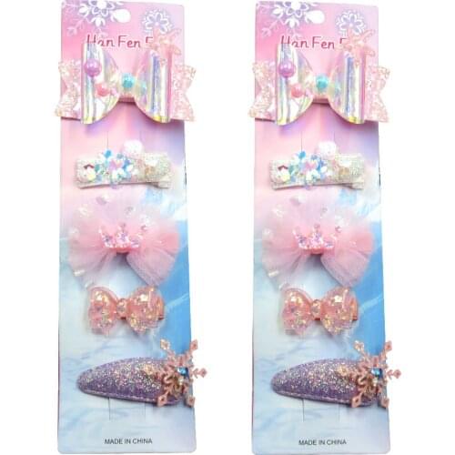 10PCS/LOT Cute Snow Elegant Baby Girls Clip Leather Bow Child Tie Knot Creativity Handmade Hairpins Hair Accessories For Kids