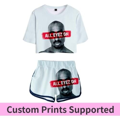 Mujer Two Piece Set 2Pac Sweatsuit Harajuku womens ropa sexy clothes club outfits Top+biker shorts set summer 2 piece set Womens