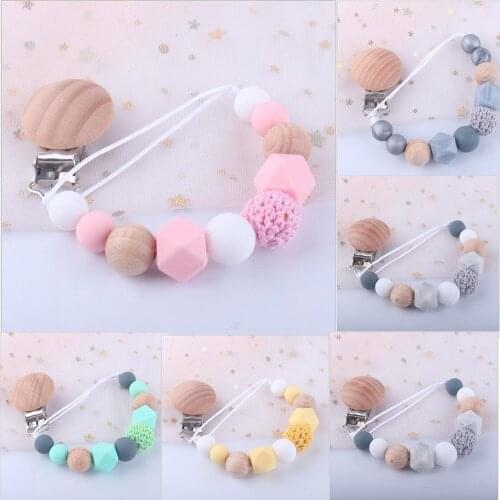 1Pcs Baby Silicone Pacifer Chain Baby Teether Chain Anti-drop Silicone Baby Teether Beads Chain Kids Gift