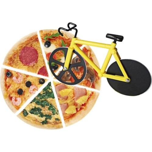 1pc Bicycle Pizza Cutter Stainless Steel Bike Shape Pizza Wheel Knife for Home Kitchen Bread Pancake Pastry Baking Cutting Tools