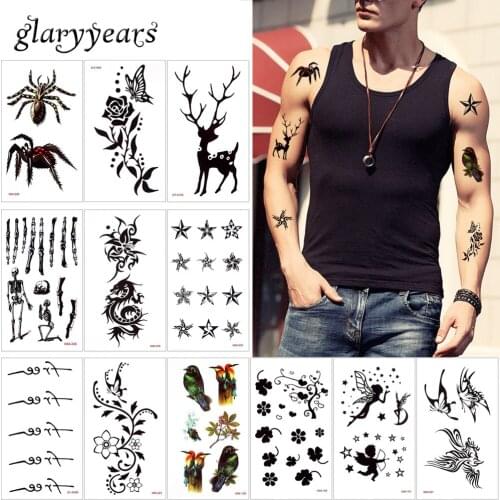 10.5*6cm glaryyears 5 Pieces/set Tiny Waterproof Body Tattoo Sticker Black Life of Tree Temporary Tattoo Halloween Gifts SY-A WM