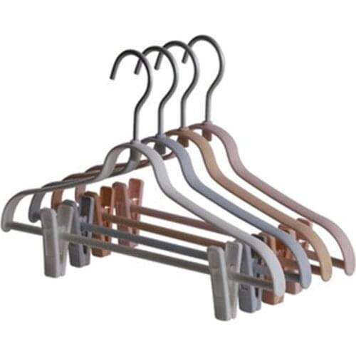 10 pcs/lot Adult Pants Hanger with Plastic Clips Rotatable Aluminum Clothes Hangers Non-slip Seamless Drying Rack for Underwear