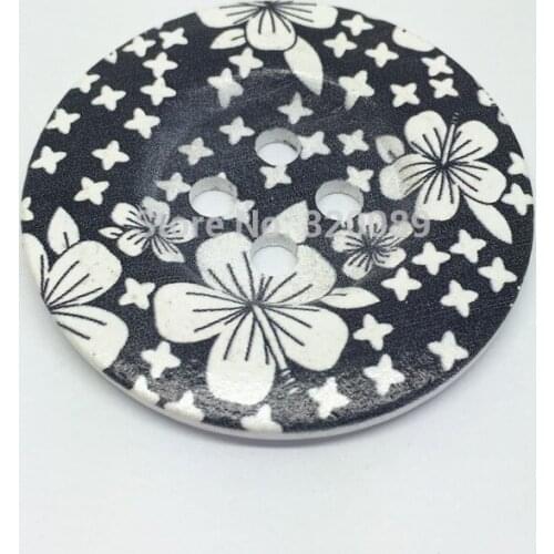 100pcs 50mm Extra Large Wood Buttons Black Overcoat Button Crafts Embellishments Crafts AS-0987