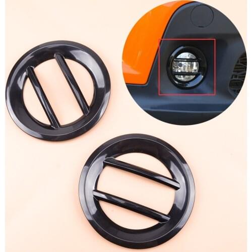 2pcs Car Black Front Fog Light Lamp Ring Cover Cap Trim Fit for Jeep Renegade 2019-2020