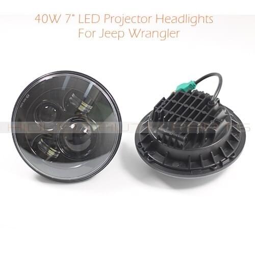 Free Shipping 2pcs 7'' LED Headlight For Wrangler JK TJ LJ H4 Hi-lo Beam PAR56 Front Driving Headlamp Car Styling For Land Rover