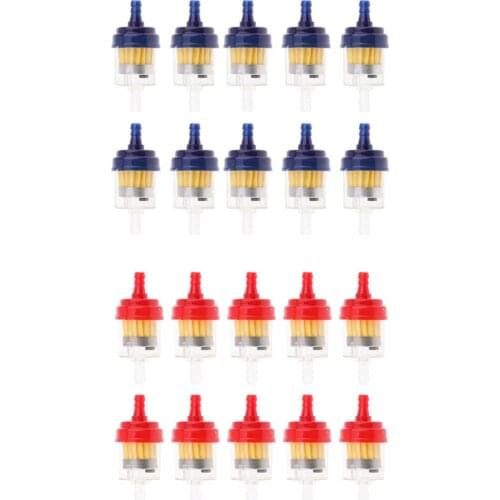 20pcs 6mm 1/4 Inch Transparent Gas Filter For Dirt Bike ATV Taotao Sunl Roketa