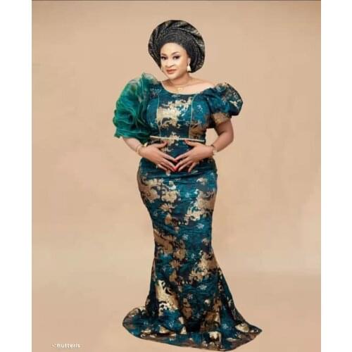 2021 High Quality Brocade Jacquard Fabric African Organza Lace Cloth Women French Net Mesh Material For Sewing Dress POZ17