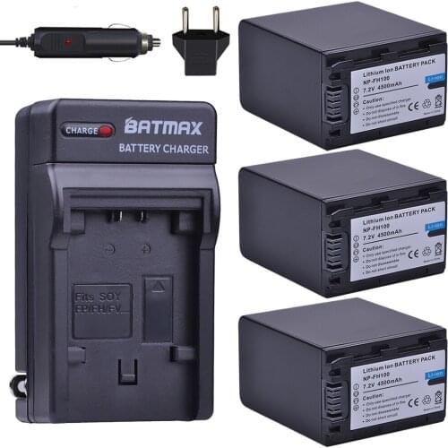 3pc NP-FH100 NP FH100 Camera Battery+Charger Kits for sony NP-FH30 FH100 FH50 FH90 FH70 DCR-SX40 SX40R SX41