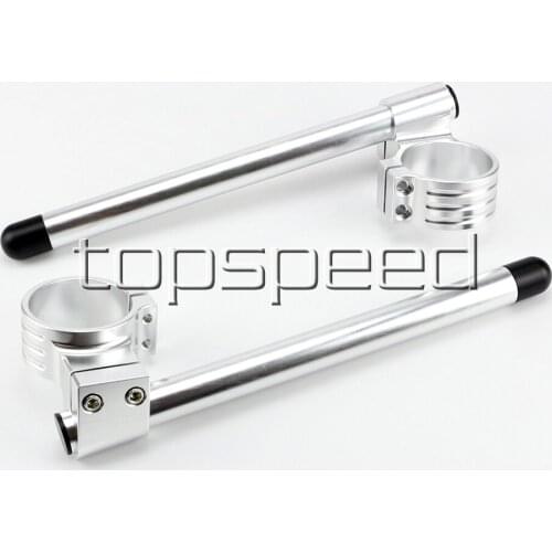 50MM CNC Silver High Lift Universal Adjustable Clip Ons On Handle Bar Handlebar Motorcycle