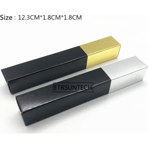 500pcs sample 1.8*1.8*12.3cm Silver/Gold Eyeliner Packaging Paper Box Lipstick Pen Package box eyeliner gift box F3364