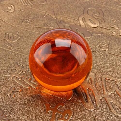 80mm Natural Quartz Amber K9 Crystal Healing Ball Sphere Figurines gemstone Products for Wedding Decoration Gifts