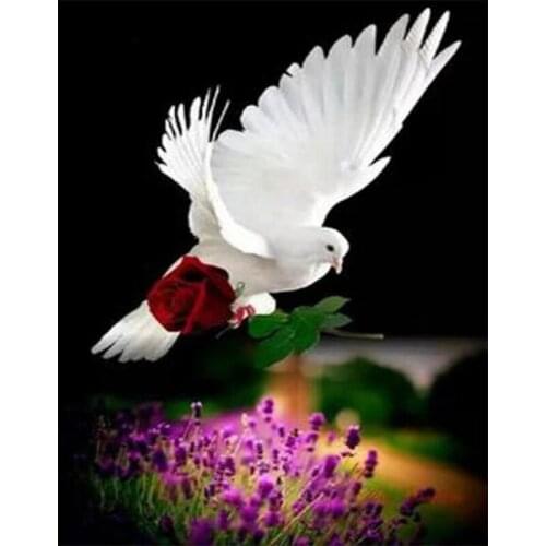 5D DIY dove and rose Diamond Painting Decoration 3d Hyacinth flowers Diamond Embroidery Resin Drill Needlework Rhinestone P865
