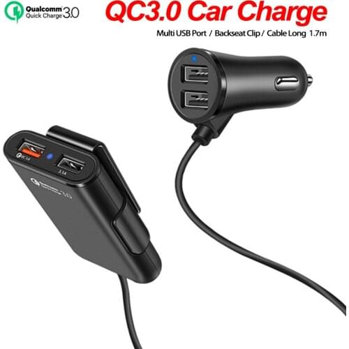Car Charger Quick Charge 3.0 Phone Charge Adapter Hub 4 Ports USB Extending Passenger Charging For iPhone Samsung Huawei Xiaomi