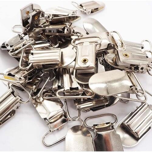 Chenkai 10PCS/LOT 20mm Baby Metal Pacifier Clips Cute Suspender Clasps Holder For Infant DIY Dummy Pacifier Chain Accessories