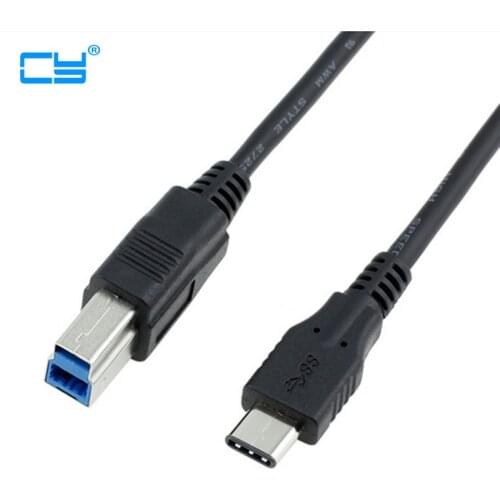 Black Color USB-C USB 3.1 Type C Male Connector to USB Standard B Male Data Cable for Mac book & Laptop