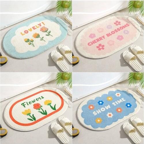Floral Letters Bath Mat Absorbent Doormat Carpet Entrance Mat Balcony Area Rugs Bath Living Room Bathroom Felpudo Tapete Cozinha