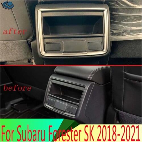 For Subaru Forester SK 2018 2019 Decorate Accessories ABS Chrome Matte rear tail seat armrest storage box trim