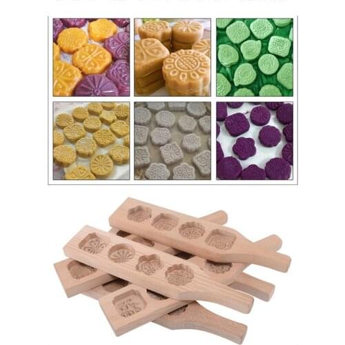 1 Pc Wood Mooncake Baking Mold Cookies Mold 3D Flower Fondant Mooncake Tools Mooncake Decorating Kitchen Pastry mold Accessories