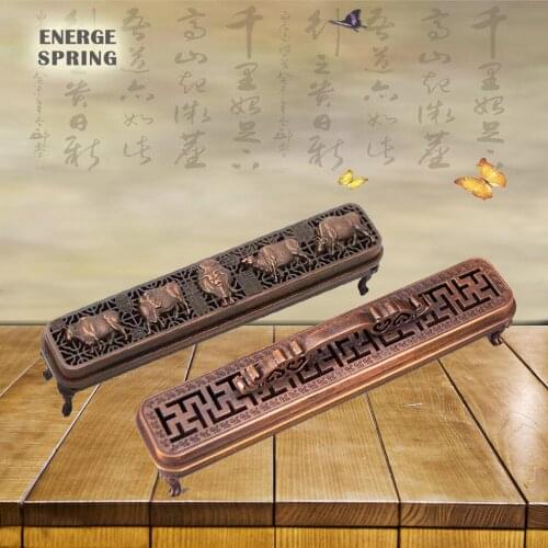 Horizontal Stick Incense Burner Retro Imitation Copper Sandalwood Incense Burner Zen Aromay Burner Home Decoration Accessories