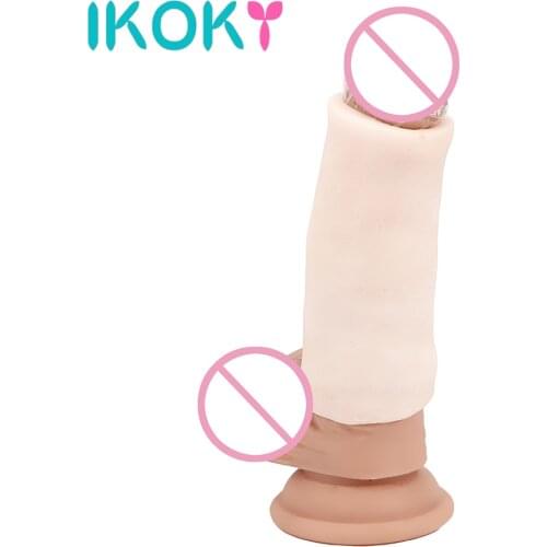 IKOKY Cock Ring for Penis Enlargment Extender Sex Toys for Men for Vacuum Stretcher Hanger Silicone Soft Penis Pump Sleeve