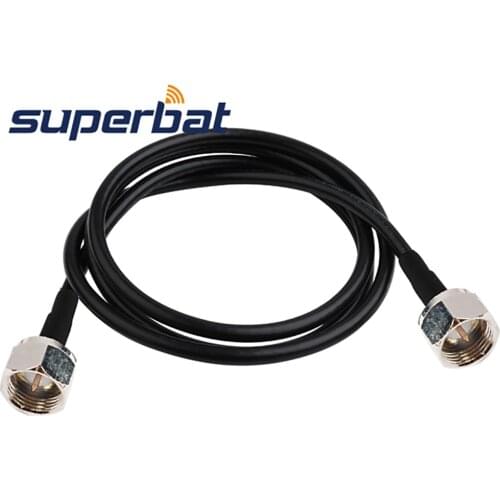 Superbat F Cable F Plug to Male Straight Crimp RG58 50cm Pigtail Cable RF Coaxial Jumper Cable Assembly RF Coaxial Cable