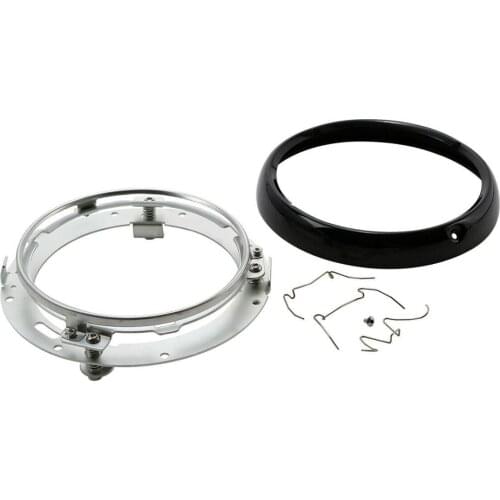 Motorcycle 7" Headlight Trim Ring & Mounting Bracket Ring For Harley Touring Road King Street Glide