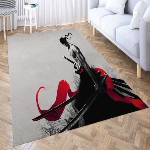 One Piece Roronoa Zoro Carpet for Living Room 3D Anime Cartoon Rug Gamer Teen Room Bedside Lounge Rug Kids Children Floor Mats