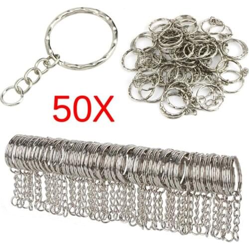 50pcs Metal DIY Jewelry 25mm Open Jump Ring making Split Keychain Ring Parts Key Chains With