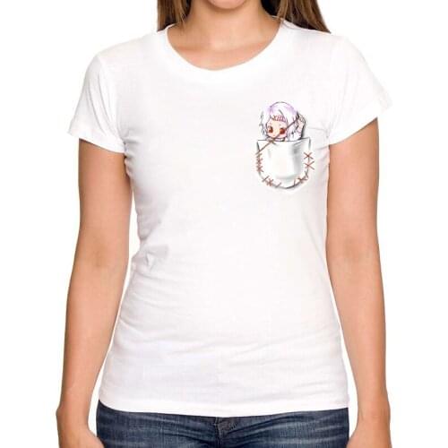 Fashion women t-shirt Harajuku tops Funny pocket print Suzuya t-shirt casual Femme t-shirt Female white comfortable Tee Tops