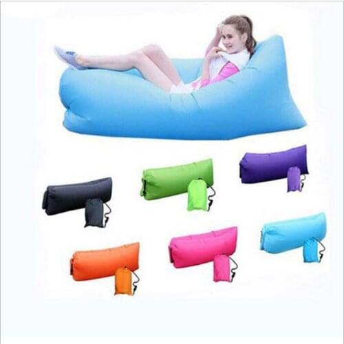 Camping inflatable Fast Infaltable Air Sofa Bed lazy bag Sleeping Bag Inflatable Air Bag Beach Sofa Laybag 2020 hot selling