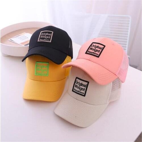 New Kids Baseball Cap Fashion Letters Baby Boys Girls Sun Hat Spring Summer Children Mesh Hip Hop Cap 2-8Y