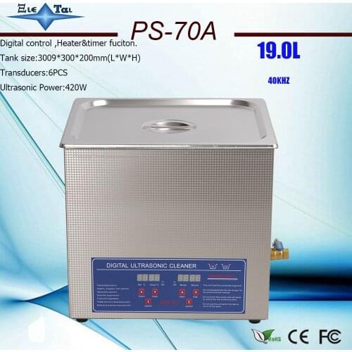 110V/220V Bath PS-70A 40KHz 420W Ultrasonic Cleaner 19L Stainless Steel for Laboratory, test tube cleaning