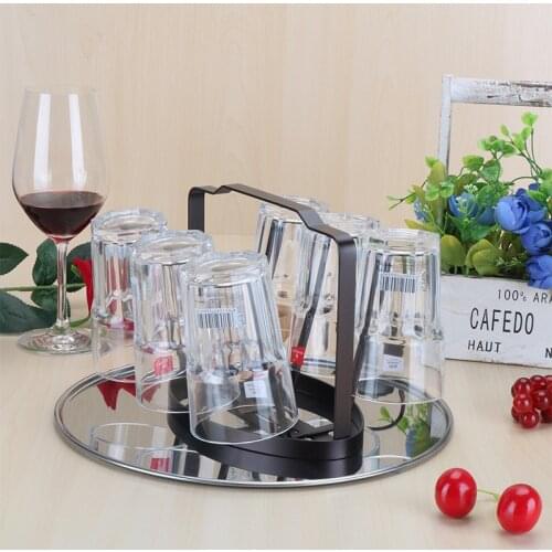 Stainless Steel 6 Cups Mug Glass Stand Holder Home Kitchen Hanging Drainer Storage Rack Drying Shelf Home Storage Accessories