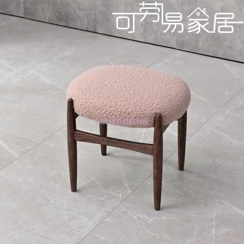 Nordic Belgium Modern Country Velvet Round Stool Net Red Dressing Stool Household Shoe Changing Stool Small Household Dressing