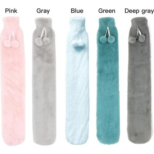 Bag Removable Cover Hand Warmer Handwarmer Fur Rubber Foot 74*14cm Pink Rubber Cute Pink Color Extra Long Hot Water Bottles Bag