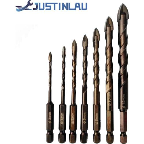 JUSTINLAN Drill Bit Tiling Cement Multi Purpose Ceramic Wall Glass Cement Hole Opener Stone Blue Cutter Nail Metal Drill 3-12mm