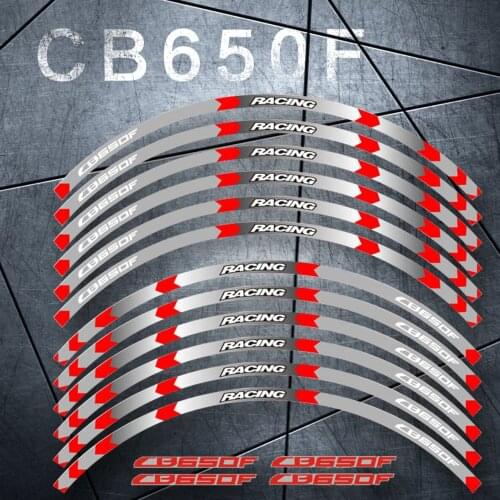 Motorcycle front and rear wheel Edge decals Tire Outer rim stripes Reflective stickers 17 inch for Honda CB650F