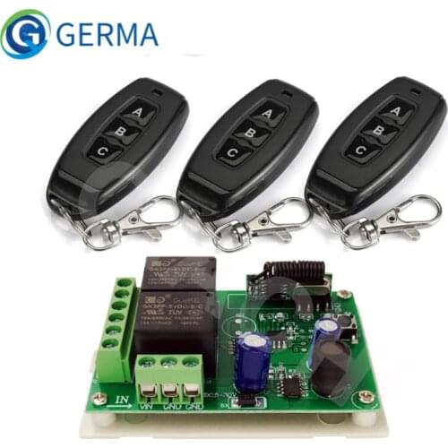 GERMA RF 433Mhz Universal Remote Control DC 6V 12V 24V 2CH Relay Module Receiver controllor Switch for motor lamp LED door