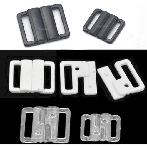 25/100 Pairs / Lot 14mm 20mm Plastic Bra Straps Bikini Clips Snap Hooks Fastener Buckles Swimwear Clasps crafts