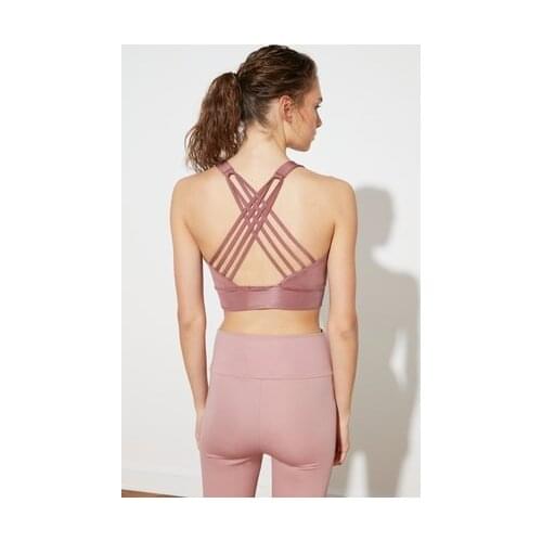 Green Support Back Detailed Sports Bra -walking - jogging - gym suitable for all areas - comfortable and flashy