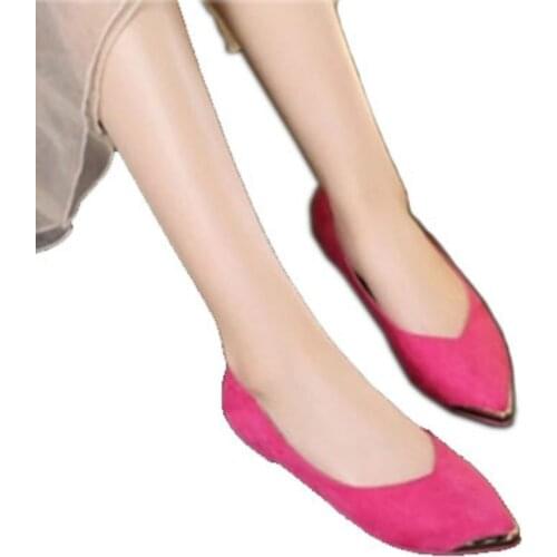 Ladys Hot Selling Cheap Sequined Closed Pointed Toe Shallow Flats Heels Women Shopping Shoes Larger Size 40 48 Females Flattie