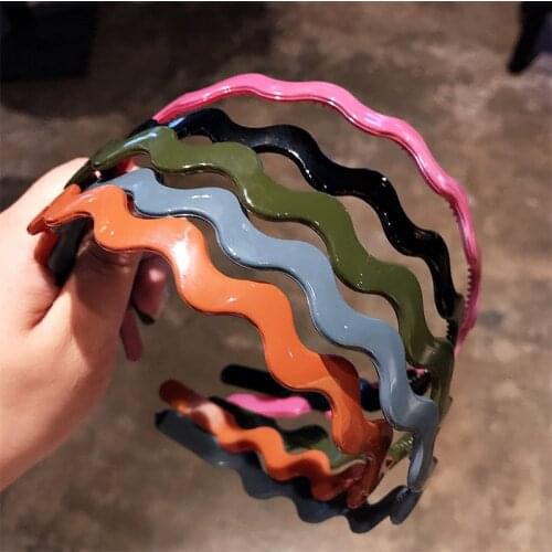 New Korean Women Colorful Wave Basic Hairbands Sweet Headband Hair Holder Head Band Hair Bands Headwear Fashion Hair Accessories