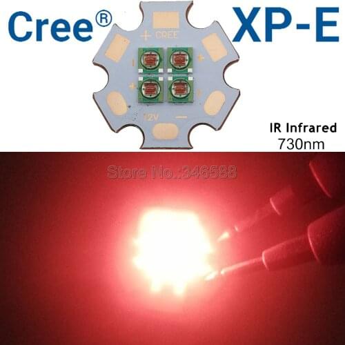 12W Cree XPE XP-E 4LEDs 4-Chip Intergrated Light Source High LED Emitter Infrared 730nm on 3V / 6V /12V 20mm Copper PCB Board